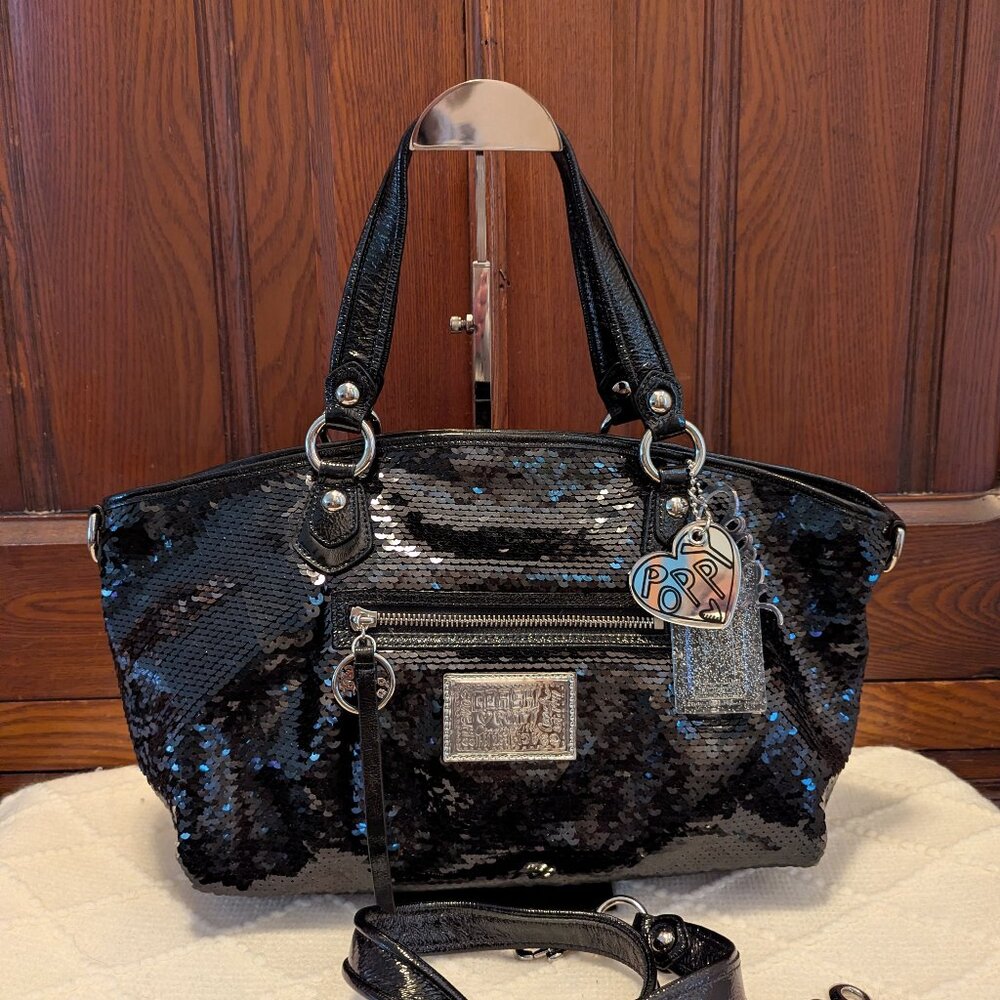 Coach Sequin Signature Rocker Convertible Handbag-Rare Vintage